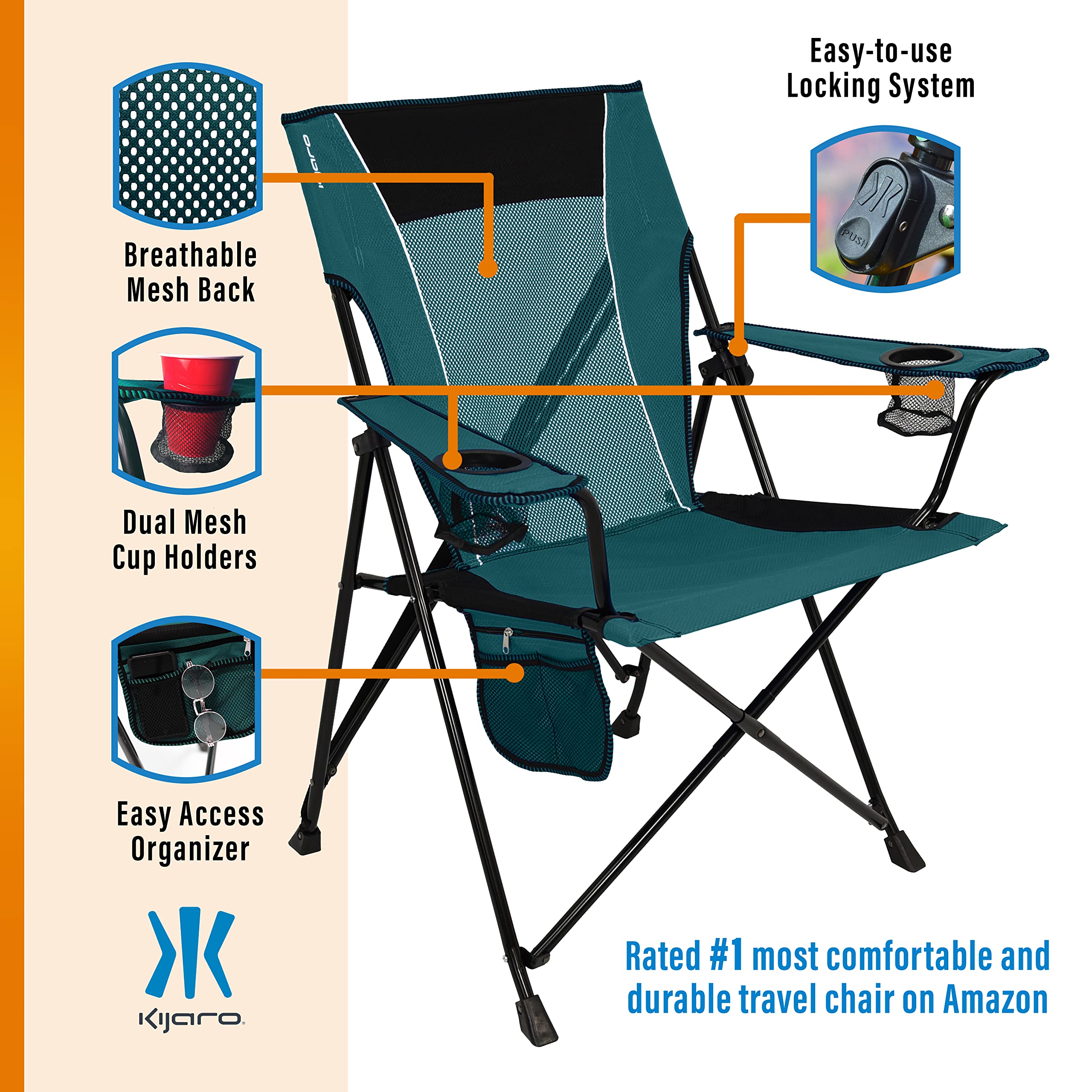 Amazon.com : Kijaro Dual Lock Portable Camping Chairs - Enjoy the